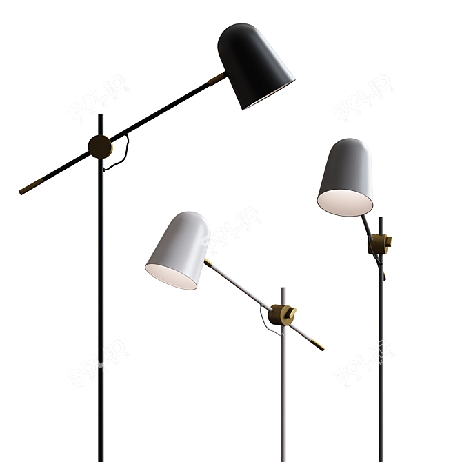 Bolia Bureau Floor Lamp - Sleek and Stylish Lighting 3D model image 2