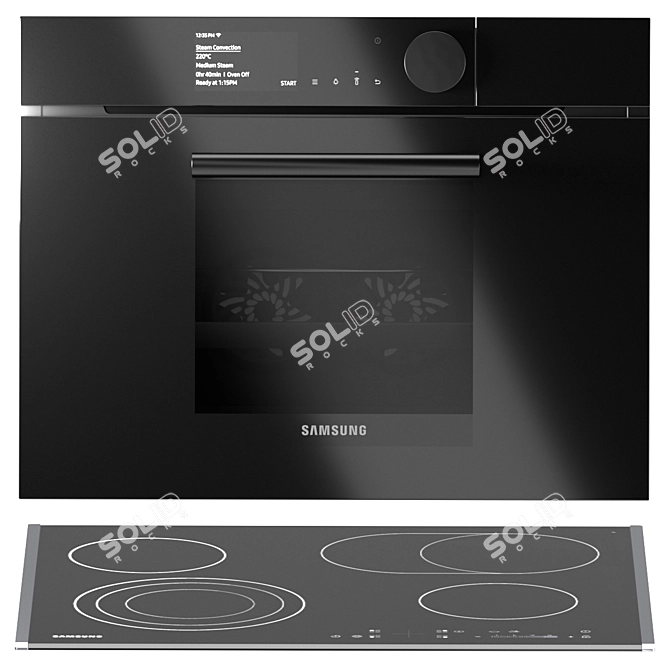 Samsung Kitchen Set: Cook, Bake, Refrigerate 3D model image 4