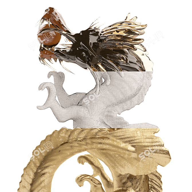 Authentic Chinese Dragon Statue 3D model image 7
