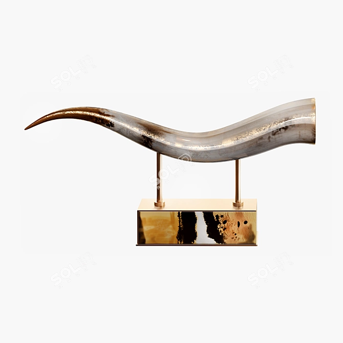 Elegant Horn Sculptures: Exquisite Decor Pieces 3D model image 2