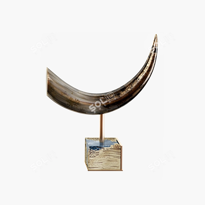 Elegant Horn Sculptures: Exquisite Decor Pieces 3D model image 3