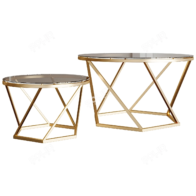 Modern Coffee Table Set 3D model image 1