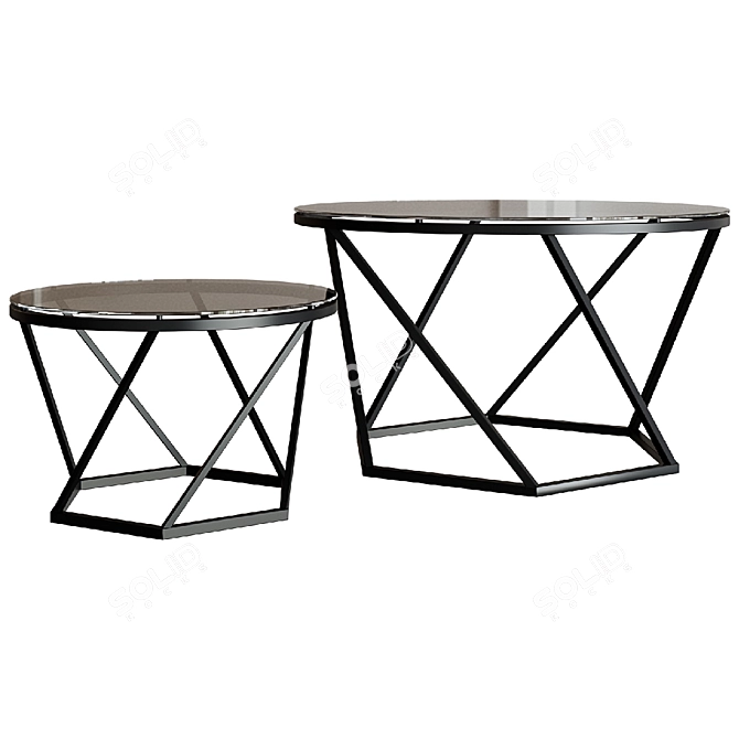 Modern Coffee Table Set 3D model image 2