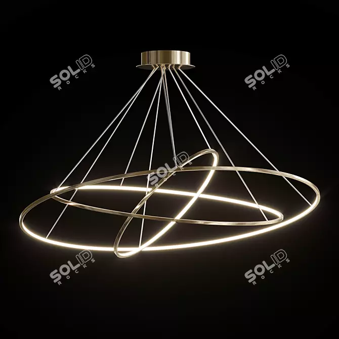 Elegant Newport 15203S Gold Pendant 3D model image 1