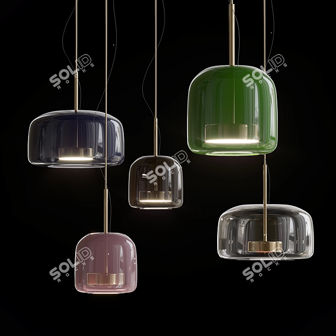 Contemporary Glass Pendant Light 3D model image 2