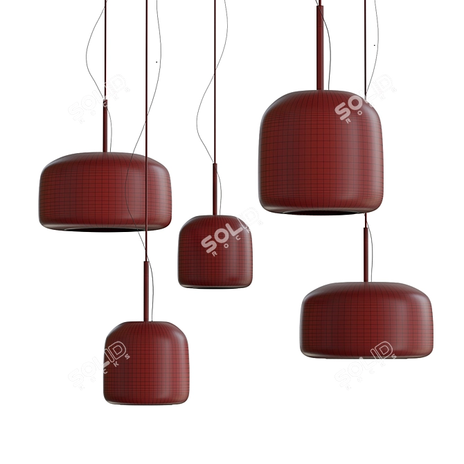 Contemporary Glass Pendant Light 3D model image 3