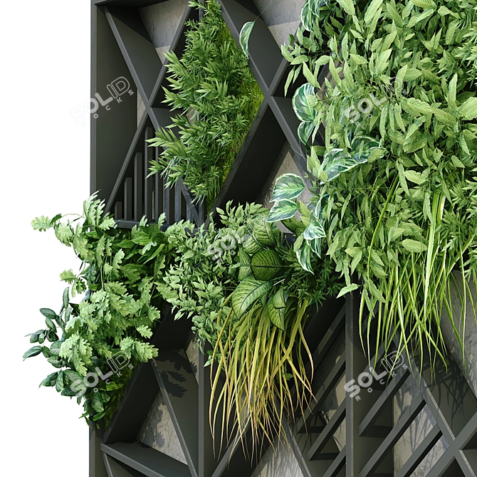 Vertical Oasis: A Stylish Plant Set 3D model image 2