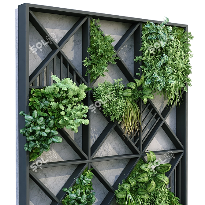 Vertical Oasis: A Stylish Plant Set 3D model image 3