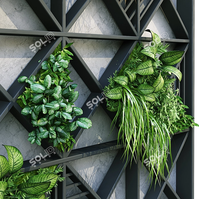 Vertical Oasis: A Stylish Plant Set 3D model image 5