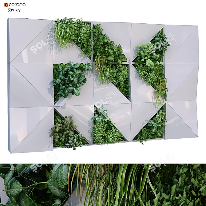 Vertical Greenery Set 184 3D model image 1