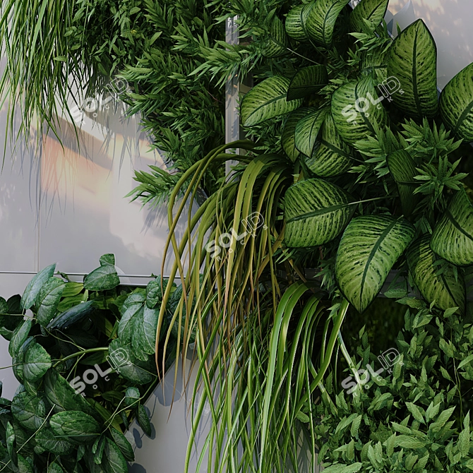 Vertical Greenery Set 184 3D model image 2