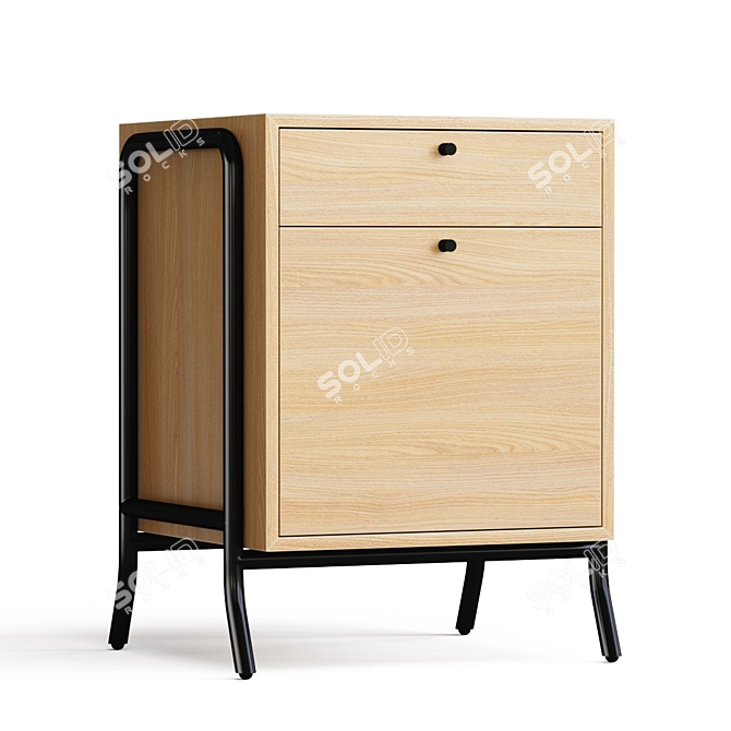 Shinola Runwell Oak File Cabinet: Classic and Functional 3D model image 1