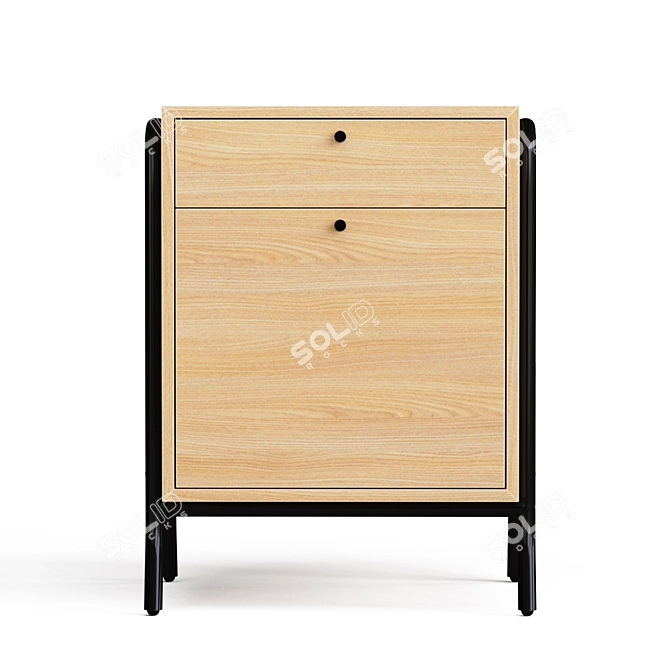 Shinola Runwell Oak File Cabinet: Classic and Functional 3D model image 3