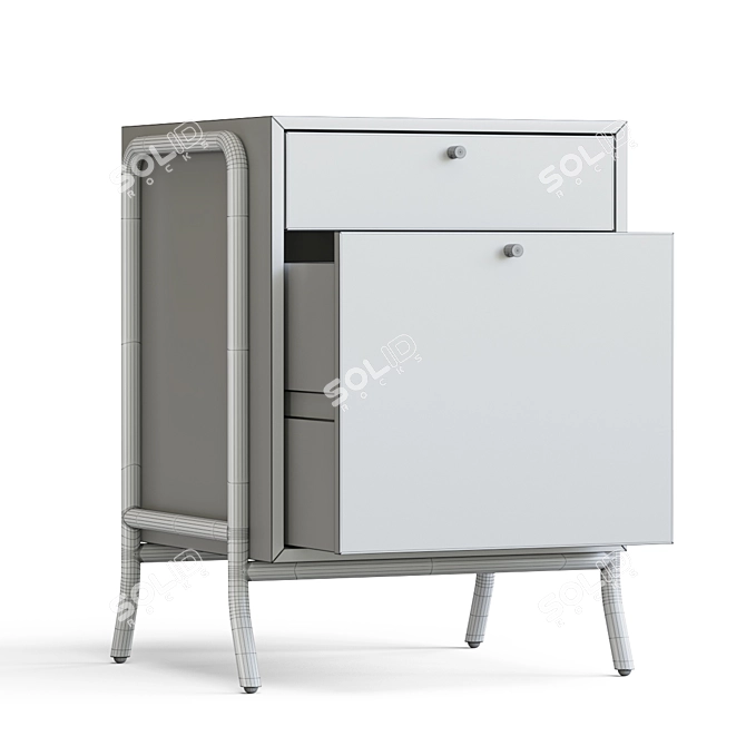 Shinola Runwell Oak File Cabinet: Classic and Functional 3D model image 4