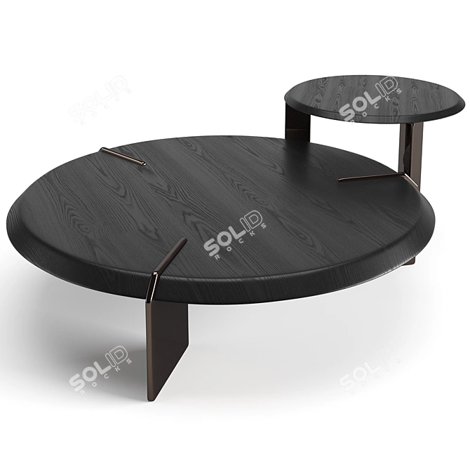 Minotti Keel Round Coffee Tables Set 3D model image 3