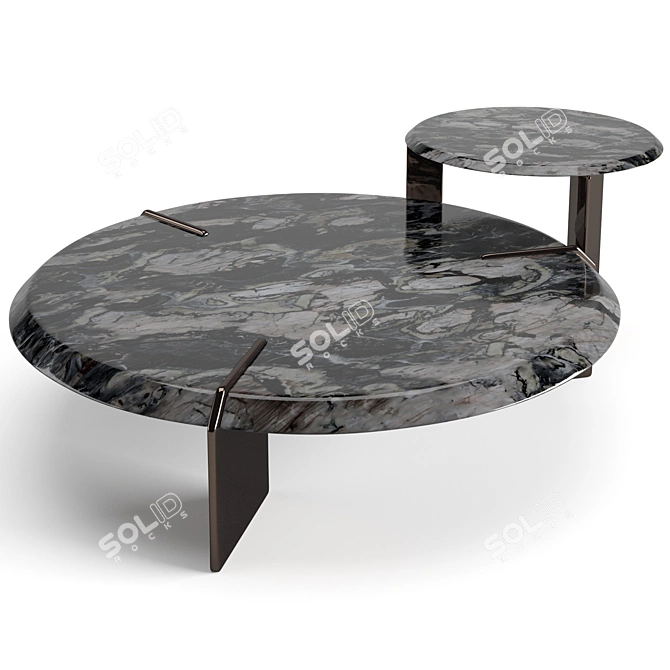 Minotti Keel Round Coffee Tables Set 3D model image 4