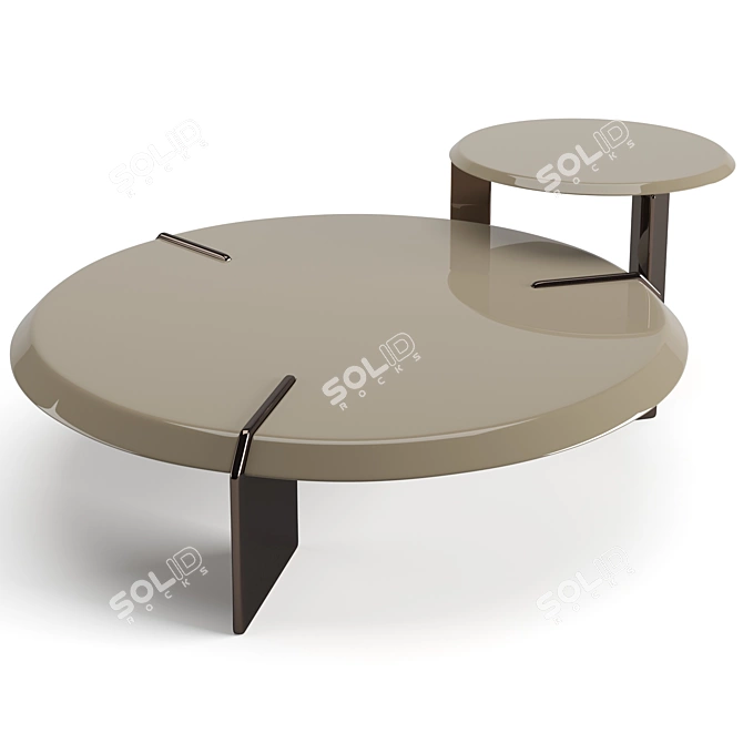 Minotti Keel Round Coffee Tables Set 3D model image 5