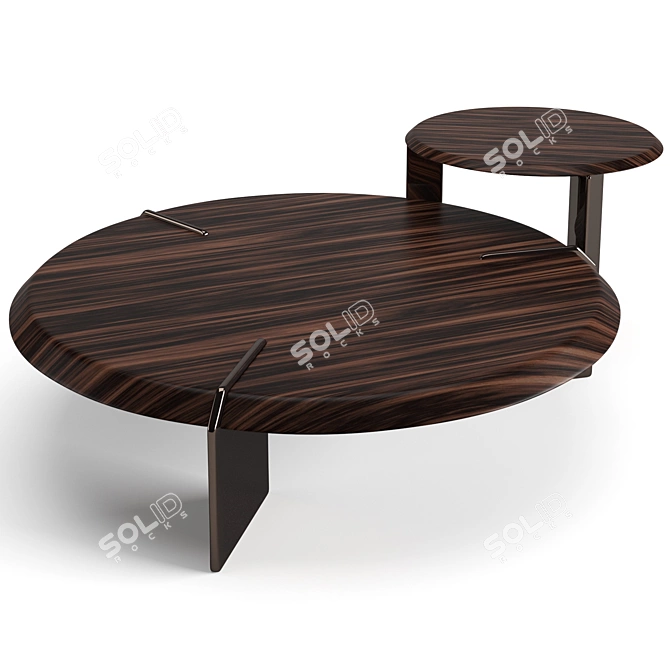 Minotti Keel Round Coffee Tables Set 3D model image 6