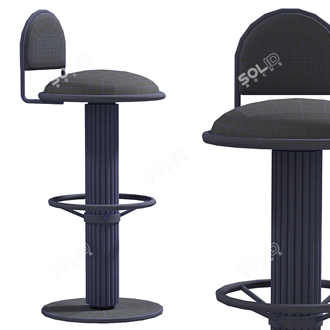 Mezzo Chuck Bar Chair - Stylish Seating Solution 3D model image 3