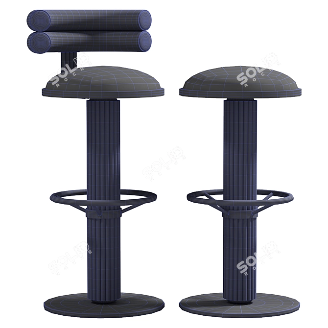 Modern Mezzo Mulligan Bar Chair 3D model image 4