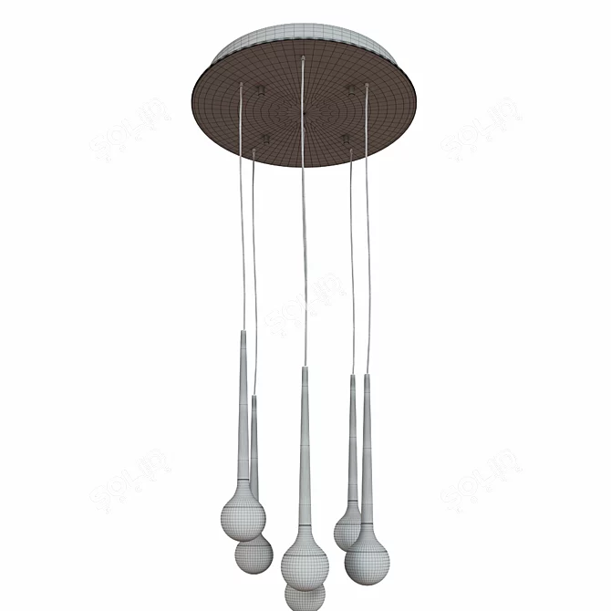 Sunset Gold LED Multi Light Pendant 3D model image 3