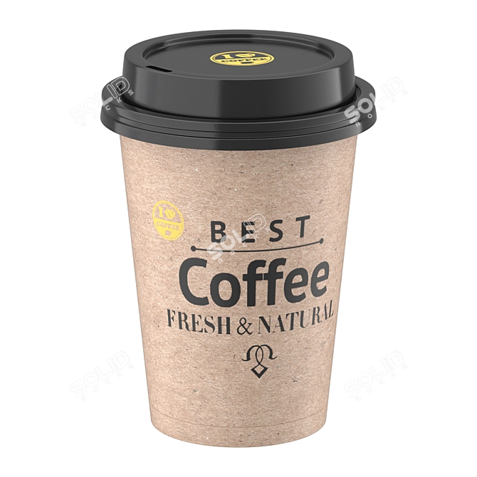 Stylish Coffee Cup with Lid 3D model image 2