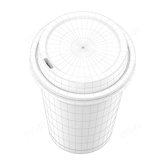 Stylish Coffee Cup with Lid 3D model image 3