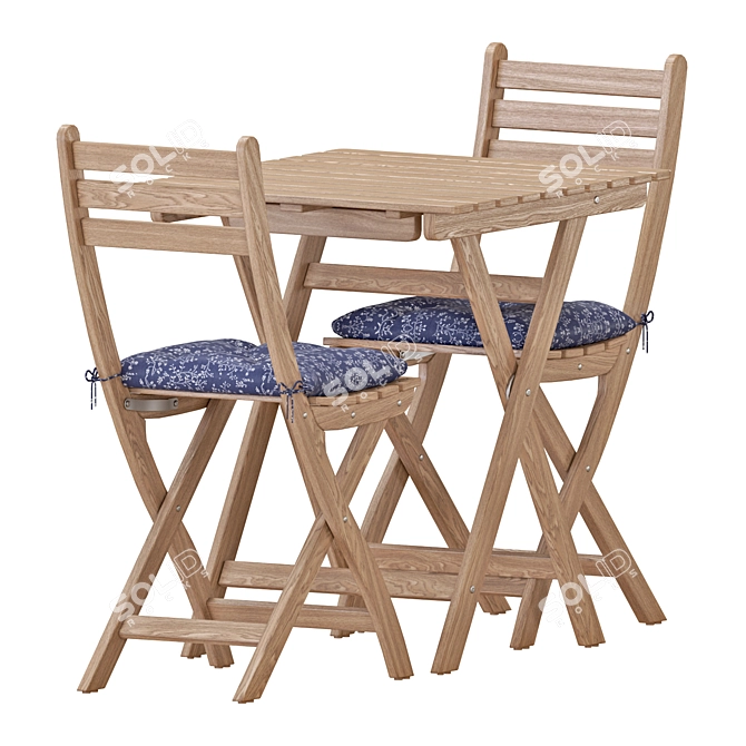 Foldable Outdoor Table and Chair Set 3D model image 1