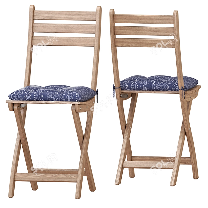 Foldable Outdoor Table and Chair Set 3D model image 2