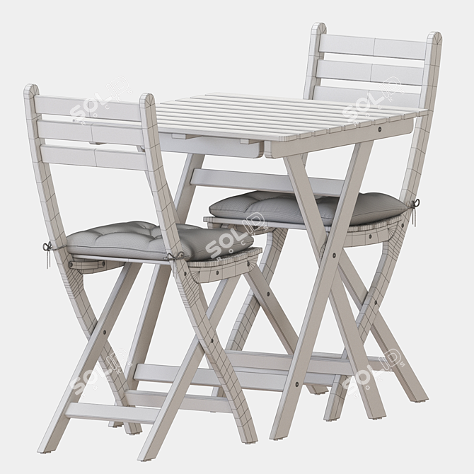 Foldable Outdoor Table and Chair Set 3D model image 6