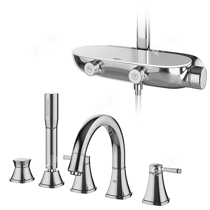 Title: Grohe & IDEAL Standard Faucets and Shower Systems 3D model image 2