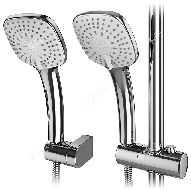 Modern Faucets and Shower Systems - Grohe and IDEAL Standard Set 3D model image 2