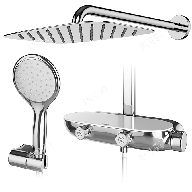 Modern Faucets and Shower Systems - Grohe and IDEAL Standard Set 3D model image 5