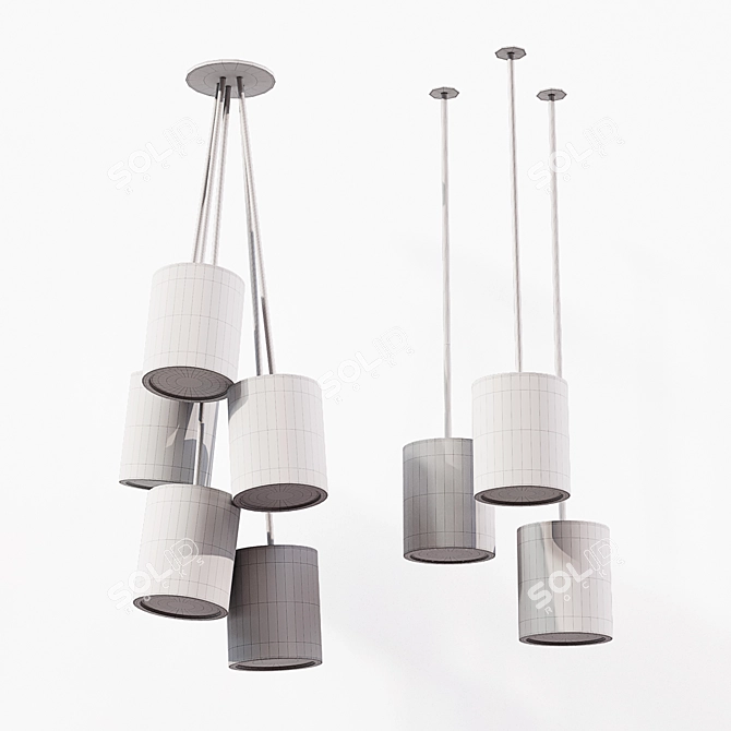 Elegant Cylindrical Ceiling Lamp 3D model image 3
