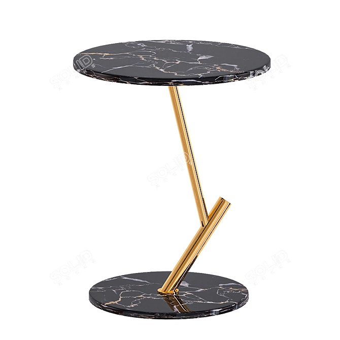 Modern Marble Top Side Table 3D model image 1