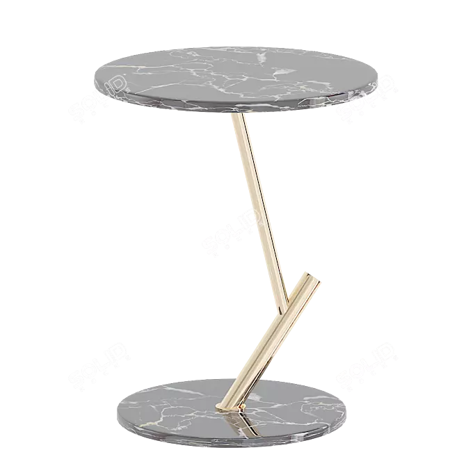 Modern Marble Top Side Table 3D model image 2