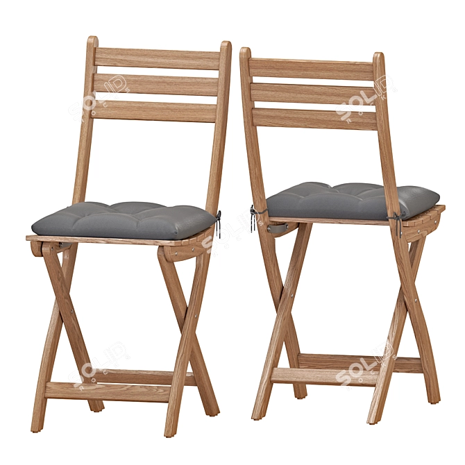 Foldable Outdoor Table & Chairs Set 3D model image 4