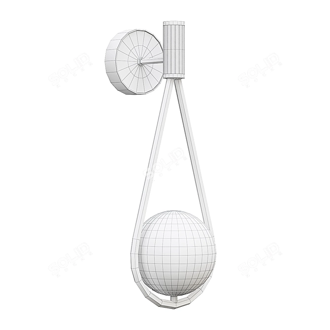 Corda Wall Lamp: Industrial Elegance 3D model image 3