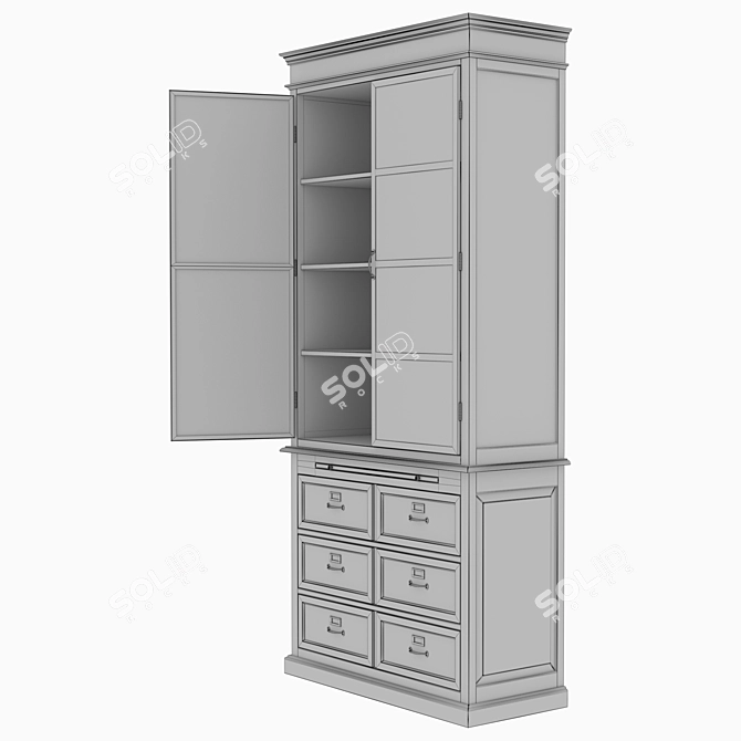 Academy Cabinet: Stylish Storage Solution 3D model image 5