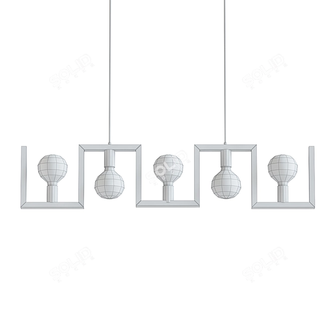 Elegant Metal Dining Table Pendant 3D model image 2