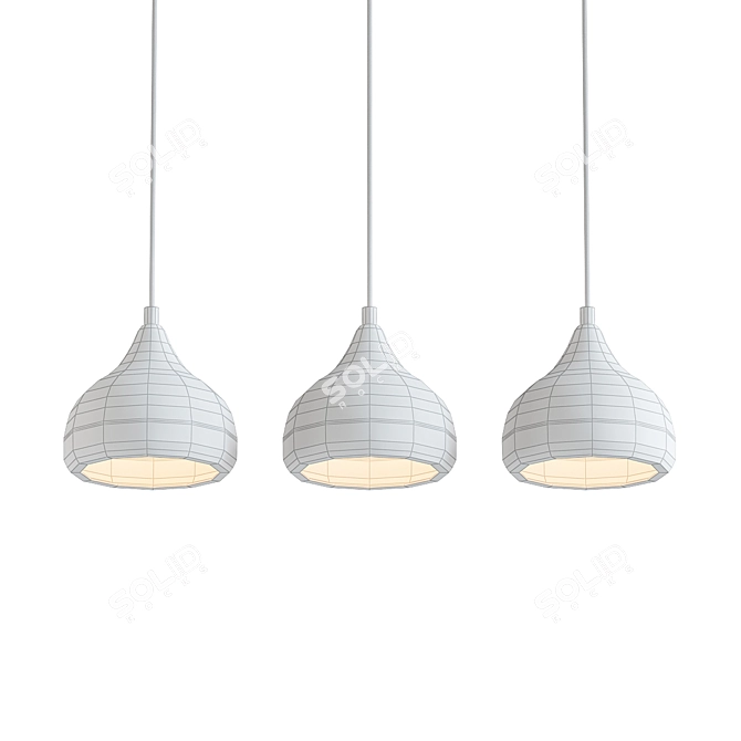 Contemporary 3-Light Pendant: Sleek Kitchen Island Style 3D model image 2