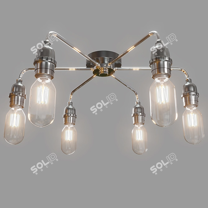 Brooklyn 5-Light Flush Ceiling Fixture 3D model image 1