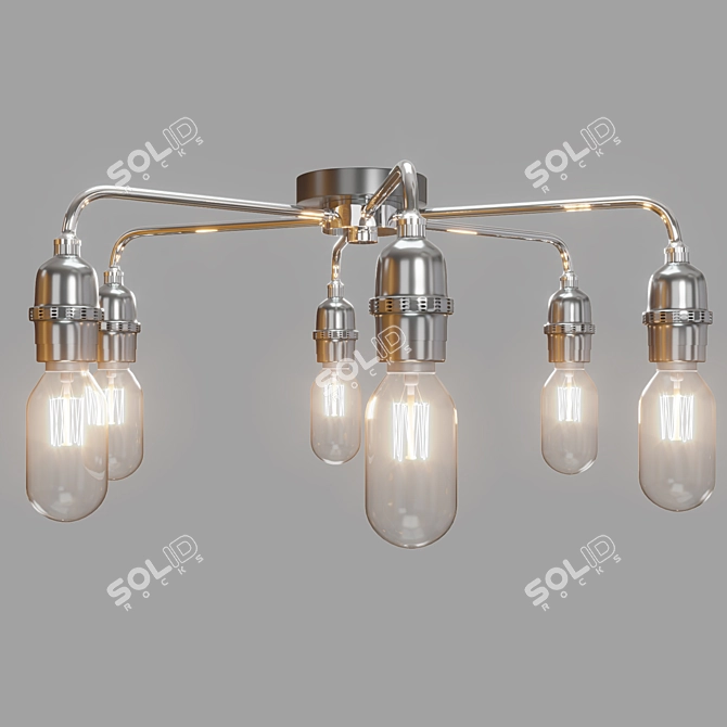 Brooklyn 5-Light Flush Ceiling Fixture 3D model image 2