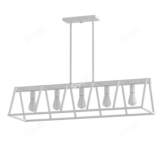 Modern Open Frame Island Chandelier 3D model image 2