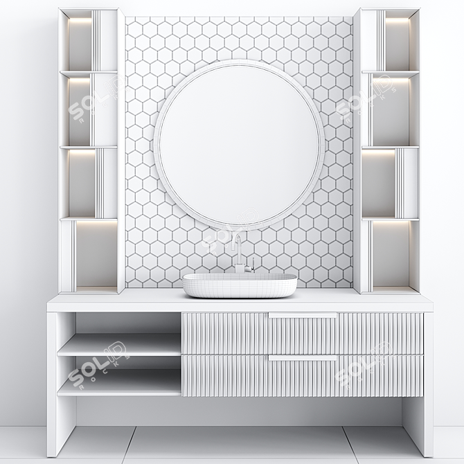 Elegant Bathroom Furniture Ensemble 3D model image 2