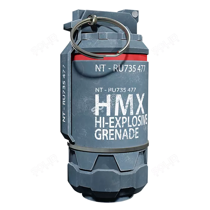 Explosive Polygonal Grenade 3D model image 4