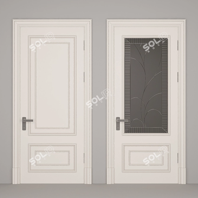  Stylish Wood Door Design 3D model image 1