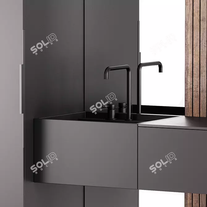 Modern Bathroom Furniture Set 3D model image 2