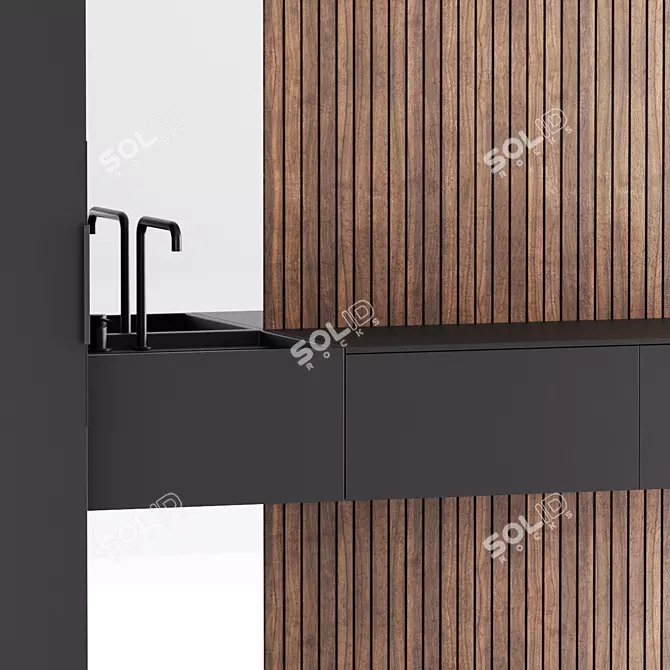 Modern Bathroom Furniture Set 3D model image 3