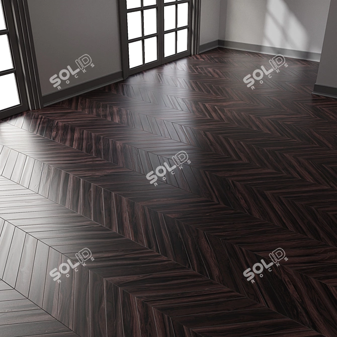 Premium Parquet Chevron: 4K PBR PNG 3D model image 4